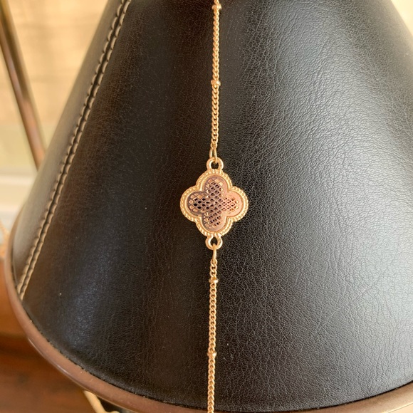 Gold filigree clover layering long charm necklace - Picture 6 of 6